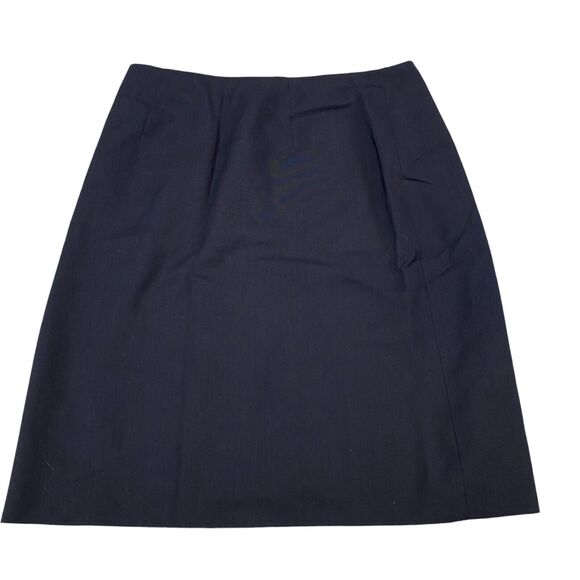 Brooks Brothers Tollegno 1900 Skirt Womens 8 Navy Wool Merino Extrafine- Lined - Picture 1 of 16